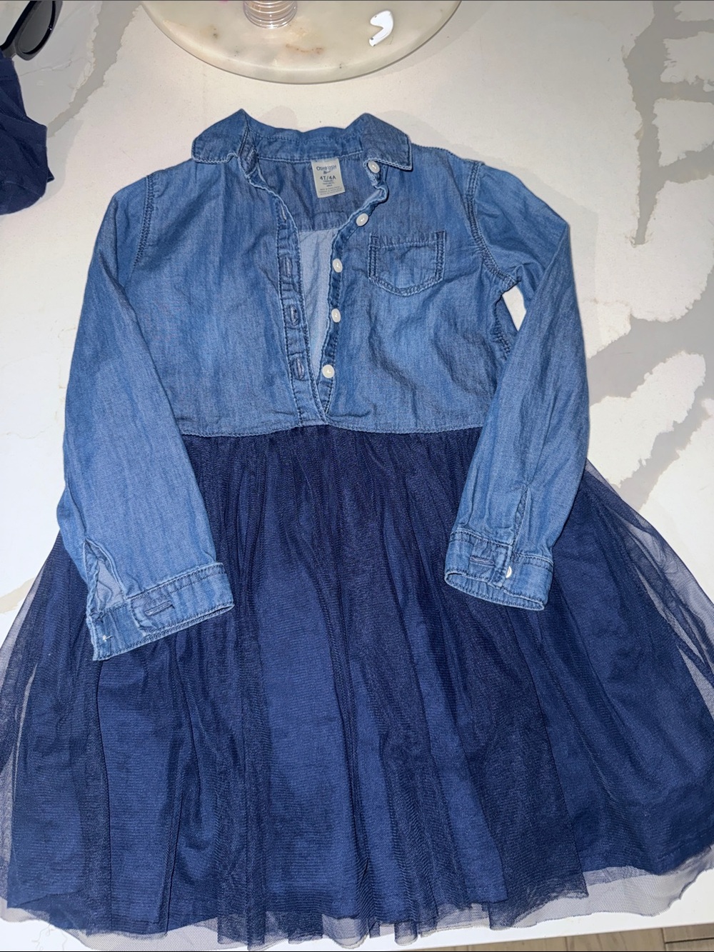OshKosh B'gosh Denim Top with Navy Tulle Skirt